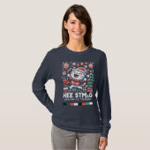 サンタ猫のクリスマスTシャツ Tシャツ (正面フル)