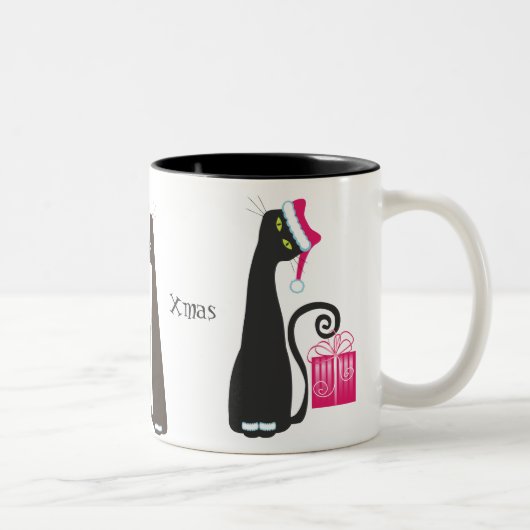 サンタ猫のマグ ツートーンマグカップ (右)