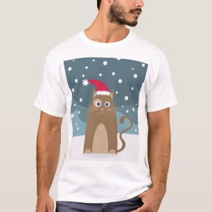 サンタ猫の冬のクリスマス休暇 Tシャツ