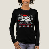 サンタ猫の定番サンタ帽子 クリスマス子猫 トライブレンドＴシャツ (正面)
