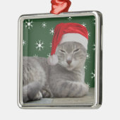 サンタ猫クリスマスオーナメント メタルオーナメント (左)