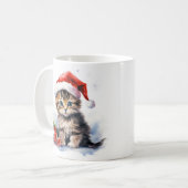 サンタ猫クリスマスコーヒーマグ コーヒーマグカップ (正面左)