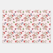サンタ猫クリスマスピンク ラッピングペーパーシート (正面2)
