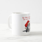 サンタ猫 – 外に出ない方がいい! コーヒーマグカップ (正面左)