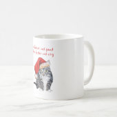 サンタ猫 - 怒らないでね! コーヒーマグカップ (正面右)