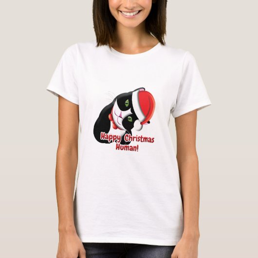 サンタ猫 Tシャツ (正面)