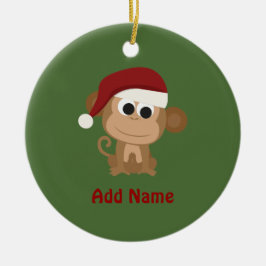 サンタ猿 セラミックオーナメント