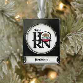 サンタ生まれクルーズ シルバープレートバナーオーナメント