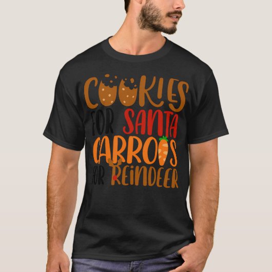 サンタ用クッキーとトナカイ用ニンジン Tシャツ (正面)