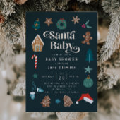 サンタ男の赤ちゃんクリスマスベビーシャワー招待状 招待状