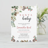 サンタ男女兼用ベビークリスマスベビーシャワー 招待状 (スタンド正面)