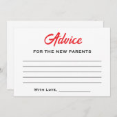 サンタ男女兼用ベビーハットウィンターベイビーシャワー アドバイスカード (正面/裏面)