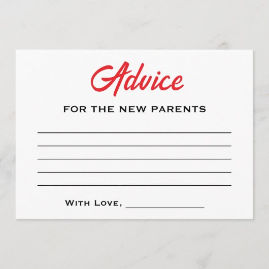 サンタ男女兼用ベビーハットウィンターベイビーシャワー アドバイスカード (正面)