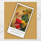 サンタ登山ザクリスマスツリーカスタム ワインラベル (シングルラベル)