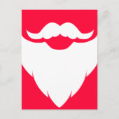 サンタ白ひげと口ひげ赤い白はがき シーズンポストカード (正面)