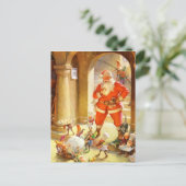 サンタ監督小妖精や小人ベーキングクリスマスクッキー シーズンポストカード (スタンド正面)