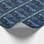 サンタ真夜中の猫の包装紙 ラッピングペーパー (角)