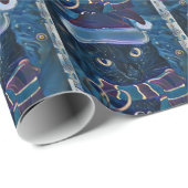 サンタ真夜中の猫の包装紙 ラッピングペーパー (ロールコーナー)