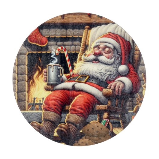 サンタ眠るクリスマス カッティングボード (正面)
