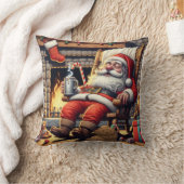 サンタ眠るクリスマス クッション (ブランケット)