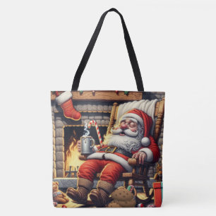 サンタ眠るクリスマス トートバッグ