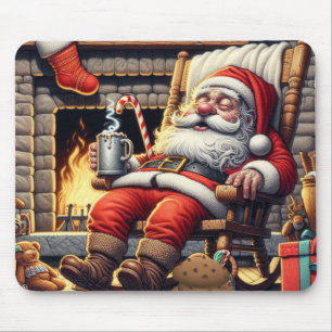 サンタ眠るクリスマス マウスパッド