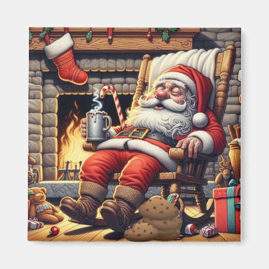 サンタ眠るクリスマス マグネット (正面)