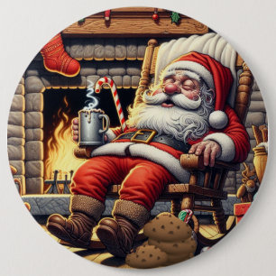 サンタ眠るクリスマス 缶バッジ