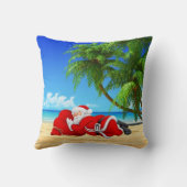 サンタ眠るビーチ枕 クッション (裏面)