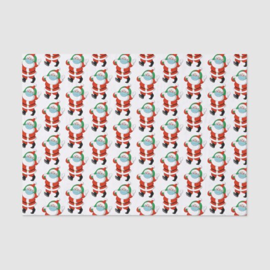 サンタ着用の医療用マスク 薄葉紙 (正面)