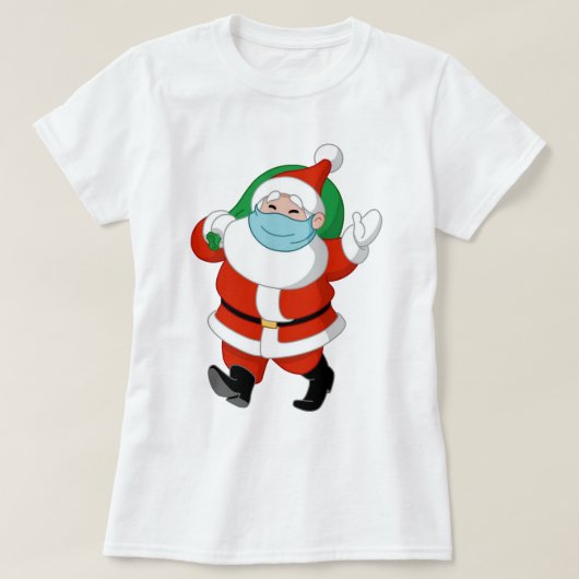 サンタ着用の医療用マスク Tシャツ (デザイン正面)