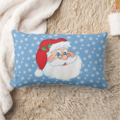サンタ着用眼鏡枕 ランバークッション (ブランケット)