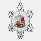 サンタ祈りの言葉オーバーベビーイエス スノーフレークピューターオーナメント (右)