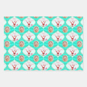 サンタ祝ベビーの初めてのクリスマス写真 ラッピングペーパーシート (正面)