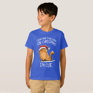サンタ私はかわいい猫です従って私はよくなくてもよろしくないです Tシャツ