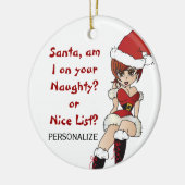 サンタ私は君かいけないいリストか？ セラミックオーナメント (左)
