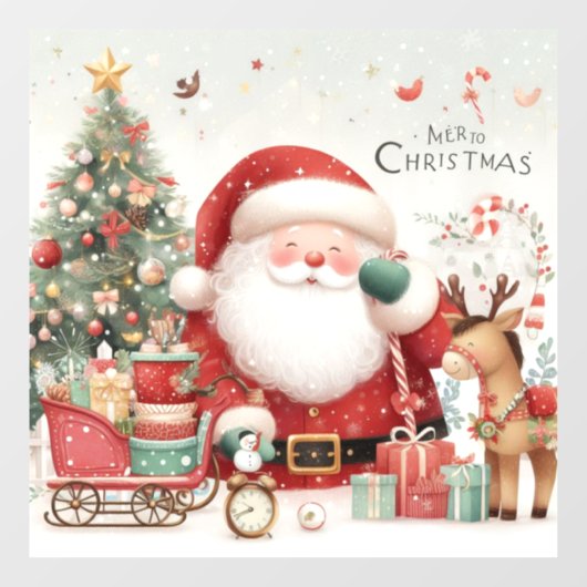 サンタ窓にしがみつく ウィンドウサイン (シート)