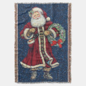 サンタ立ちヴィンテージ投げ毛布 スローブランケット (正面縦)