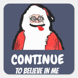 サンタ笑いのステッカー スクエアシール