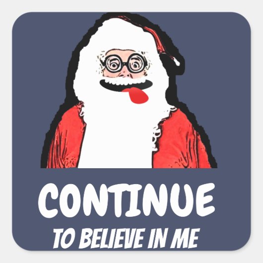 サンタ笑いのステッカー スクエアシール (正面)