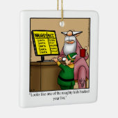 サンタ笑わされるーユーモアのクリスマスオーナメント セラミックオーナメント (右)