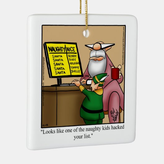 サンタ笑わされるーユーモアのクリスマスオーナメント セラミックオーナメント (右)