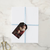 サンタ節クリスマス付きゴールデンレトリバー ギフトタグ (より糸付き)