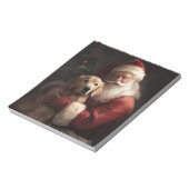 サンタ節クリスマス付きゴールデンレトリバー ノートパッド (回転)