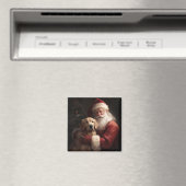 サンタ節クリスマス付きゴールデンレトリバー マグネット (インサイチュ (食洗機))