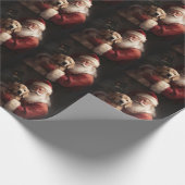 サンタ節クリスマス付きゴールデンレトリバー ラッピングペーパー (角)