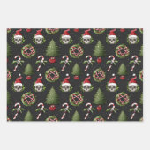 サンタ紙と不気味なクリスマスラッピングスカル ラッピングペーパーシート (正面3)