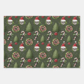 サンタ紙と不気味なクリスマスラッピングスカル ラッピングペーパーシート (正面2)