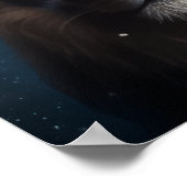 サンタ素晴らしクロースの帽子をかぶったライオン ポスター (角)