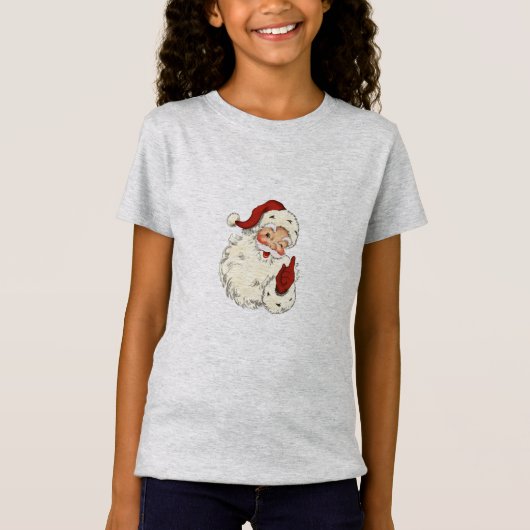 サンタ素晴らし顔ジャージーTシャツ Tシャツ (正面)